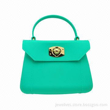 Fashionable Green Silicone Ladies' Handbag